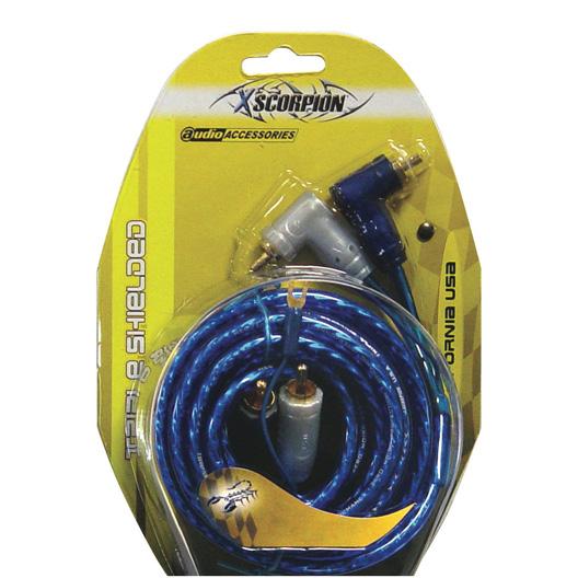 XSCORPION 1.5 TR Rca Cable 1.5FT Blue Triple Shielded W/remote Wire - The Twister Group Tools product
