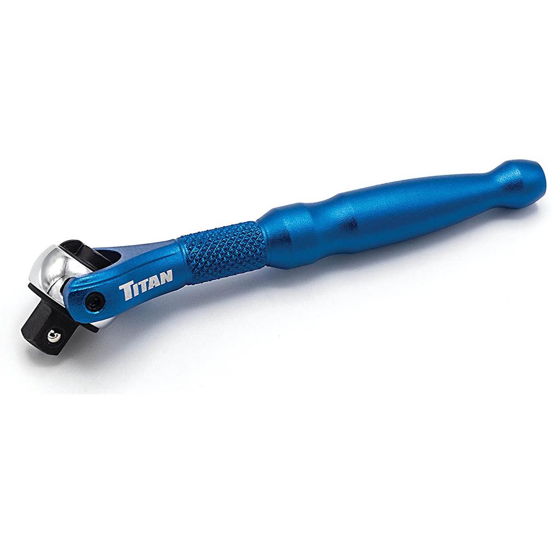 TITAN 11316 1/4 INCH Drive Aluminum Swivel Head Micro Ratchet Blue - The Twister Group Tools product