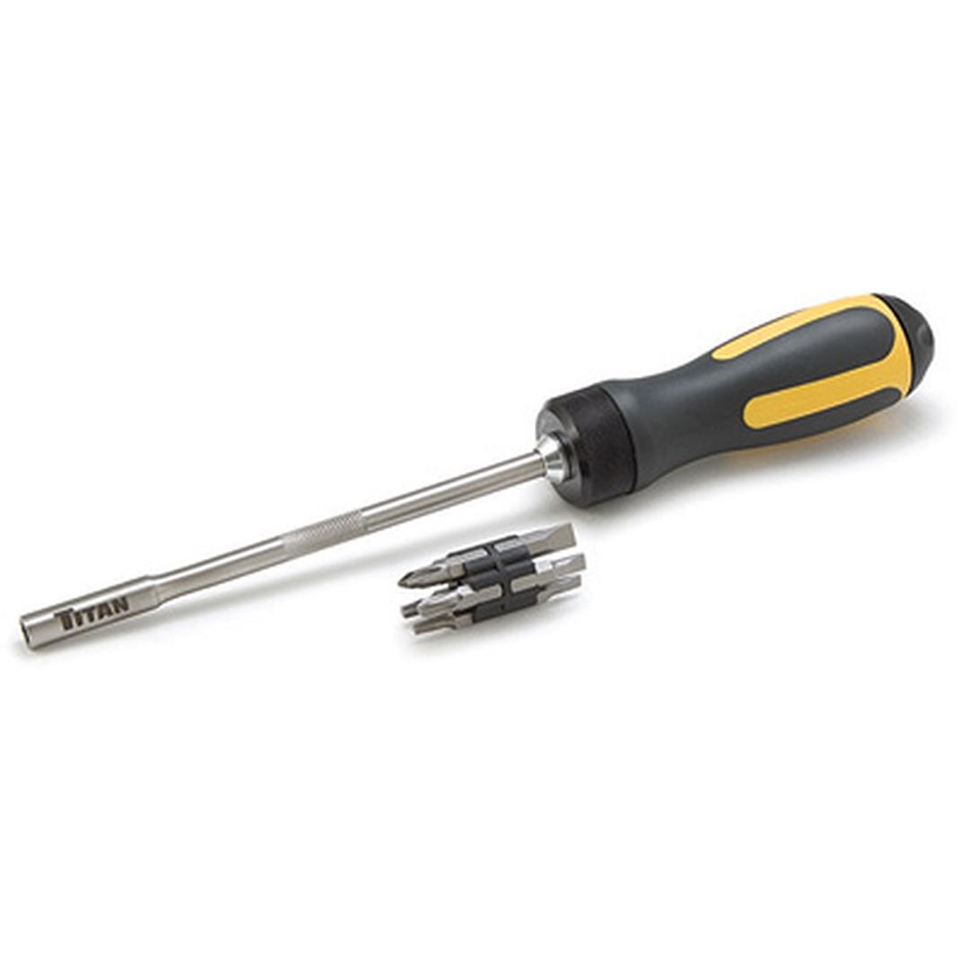 TITAN 12220 High Torque Ratcheting Screwdriver with Bits - High quality product image showing TITAN 12220 High Torque Ratcheting Screwdriver with Bits details and features