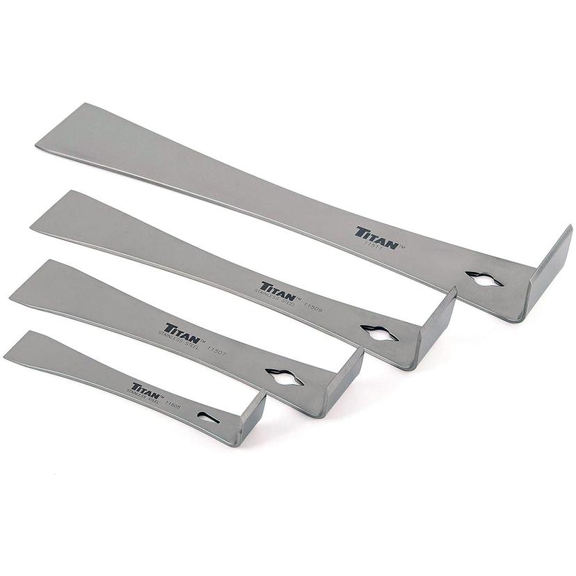 TITAN 17009 Stainless Steel Pry Bar Scraper Set (4 Piece Set)