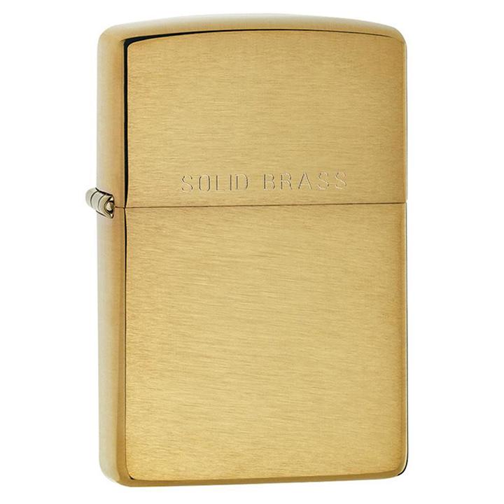 ZIPPO 204 Windproof Lighter Brushed Brass w/ Solid Brass Engraved - The Twister Group Tools product