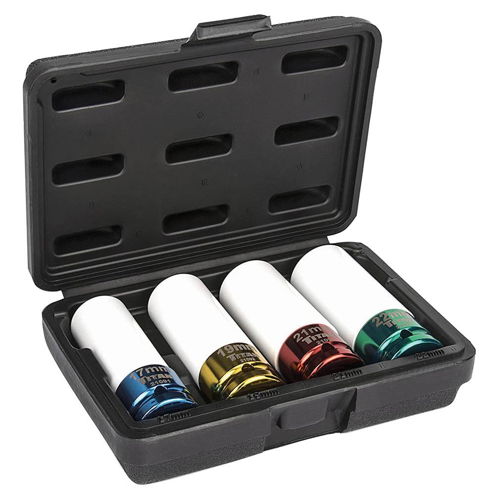 TITAN 21095 Tool 4 pc 1/2 in Drive Non-Marring Lug Nut Socket - The Twister Group Tools product