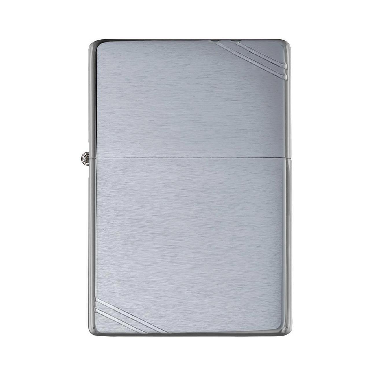 ZIPPO 230 Windproof Lighter Brushed Chrome Vintage with Slashes - High quality product image showing ZIPPO 230 Windproof Lighter Brushed Chrome Vintage with Slashes details and features