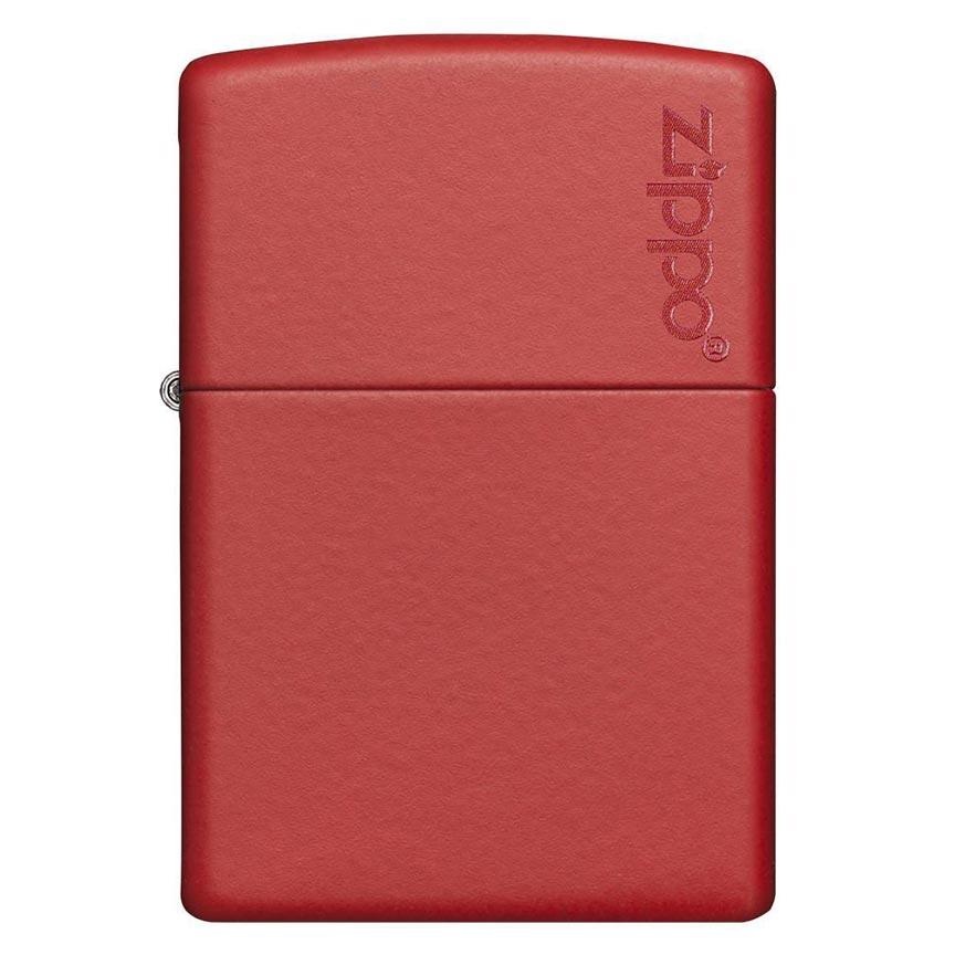 ZIPPO 233ZL Windproof Lighter Red Matte w/ Logo - High quality product image showing ZIPPO 233ZL Windproof Lighter Red Matte w/ Logo details and features