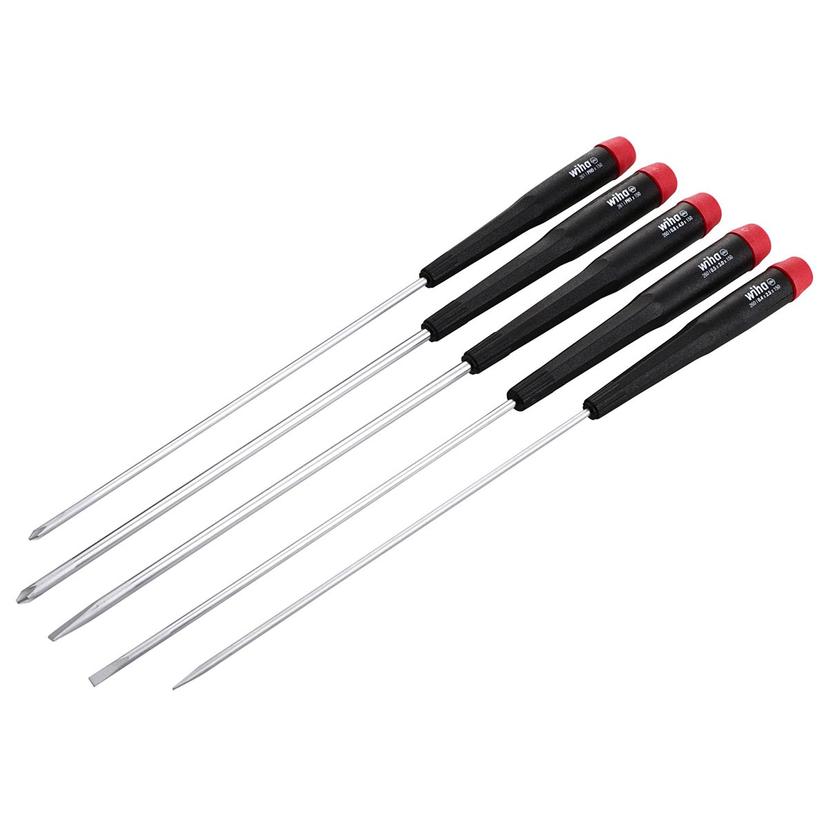 WIHA 26192 Precision Long Slotted/Phillips Screwdrivers - 5 Piece Set