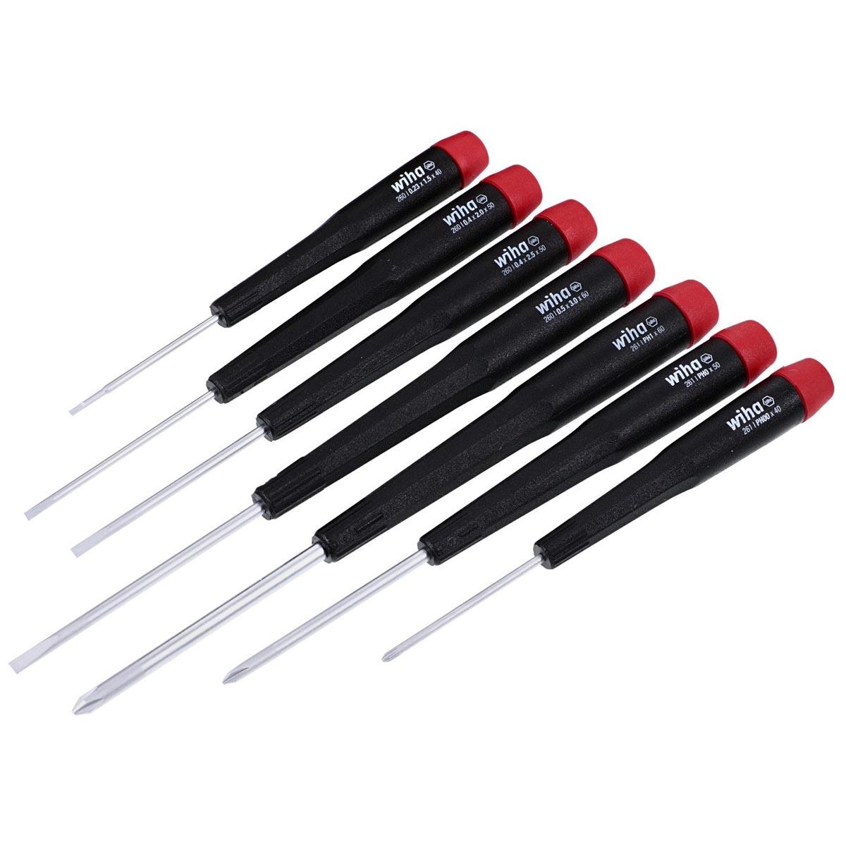 WIHA 26197 Precision Slotted and Phillips Screwdriver Set (7 Piece Set) - High quality product image showing WIHA 26197 Precision Slotted and Phillips Screwdriver Set (7 Piece Set) details and features