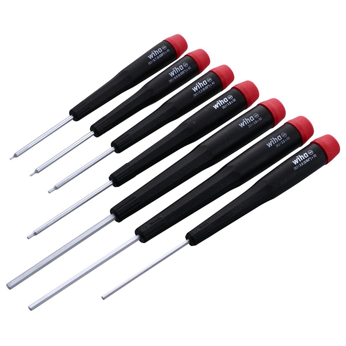 WIHA 26390 Precision Hex Metric Screwdrivers - 7 Piece Set - High quality product image showing WIHA 26390 Precision Hex Metric Screwdrivers - 7 Piece Set details and features