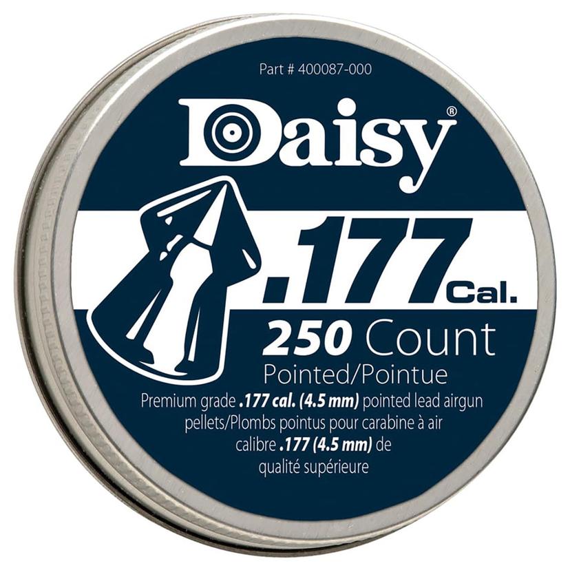 DAISY 987777-406 250 ct. Pointed Field Pellets .177 PDQ Silver 4.5 mm 987777446