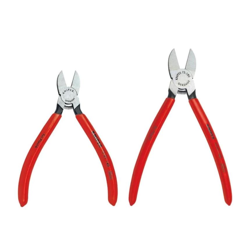 KNIPEX 9K008090US 2 Pc Flush Cutter Set in a Pouch 72 01 140 and 72 01 180
