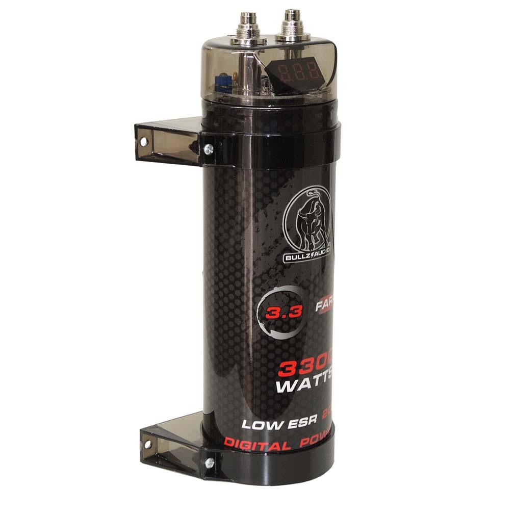XSCORPION BCAP3.3 Bullz Audio 3.3 Farad Capacitor With Digital Voltage Display - High quality product image showing XSCORPION BCAP3.3 Bullz Audio 3.3 Farad Capacitor With Digital Voltage Display details and features
