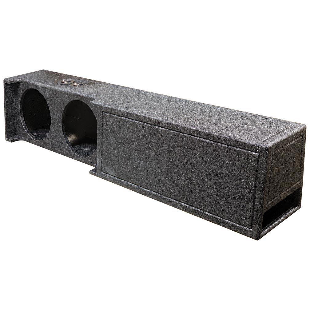 QPOWER QBDODGE19210 Dual 10 INCH Ported Woofer Box for 2019 Dodge Crew Cab Truck Bed Liner Coating - High quality product image showing QPOWER QBDODGE19210 Dual 10 INCH Ported Woofer Box for 2019 Dodge Crew Cab Truck Bed Liner Coating details and features
