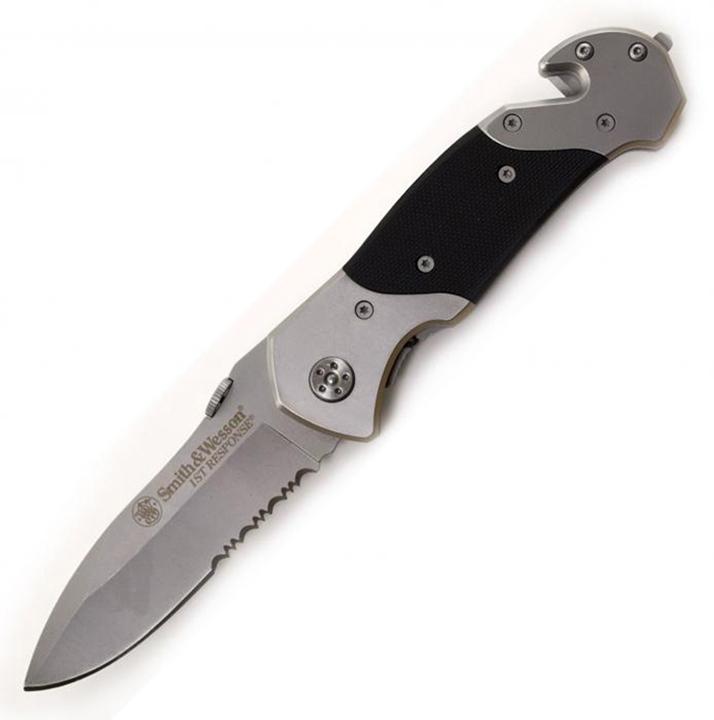 SMITH & WESSON SWFRS 1st Response Liner Lock Folding Knife Partially Serrated Drop Point Blade