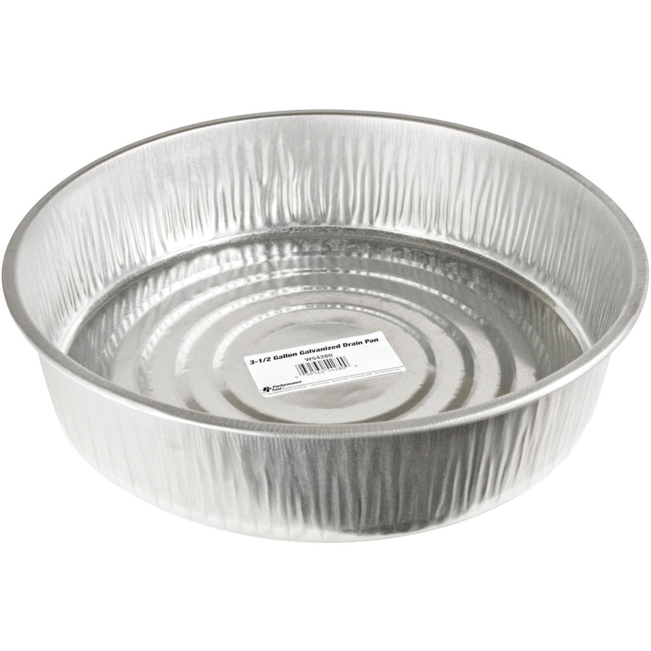 PERFORMANCE TOOL W54280 Performance Tool 3.5 Gallon Galvanized Drain Pan - High quality product image showing PERFORMANCE TOOL W54280 Performance Tool 3.5 Gallon Galvanized Drain Pan details and features