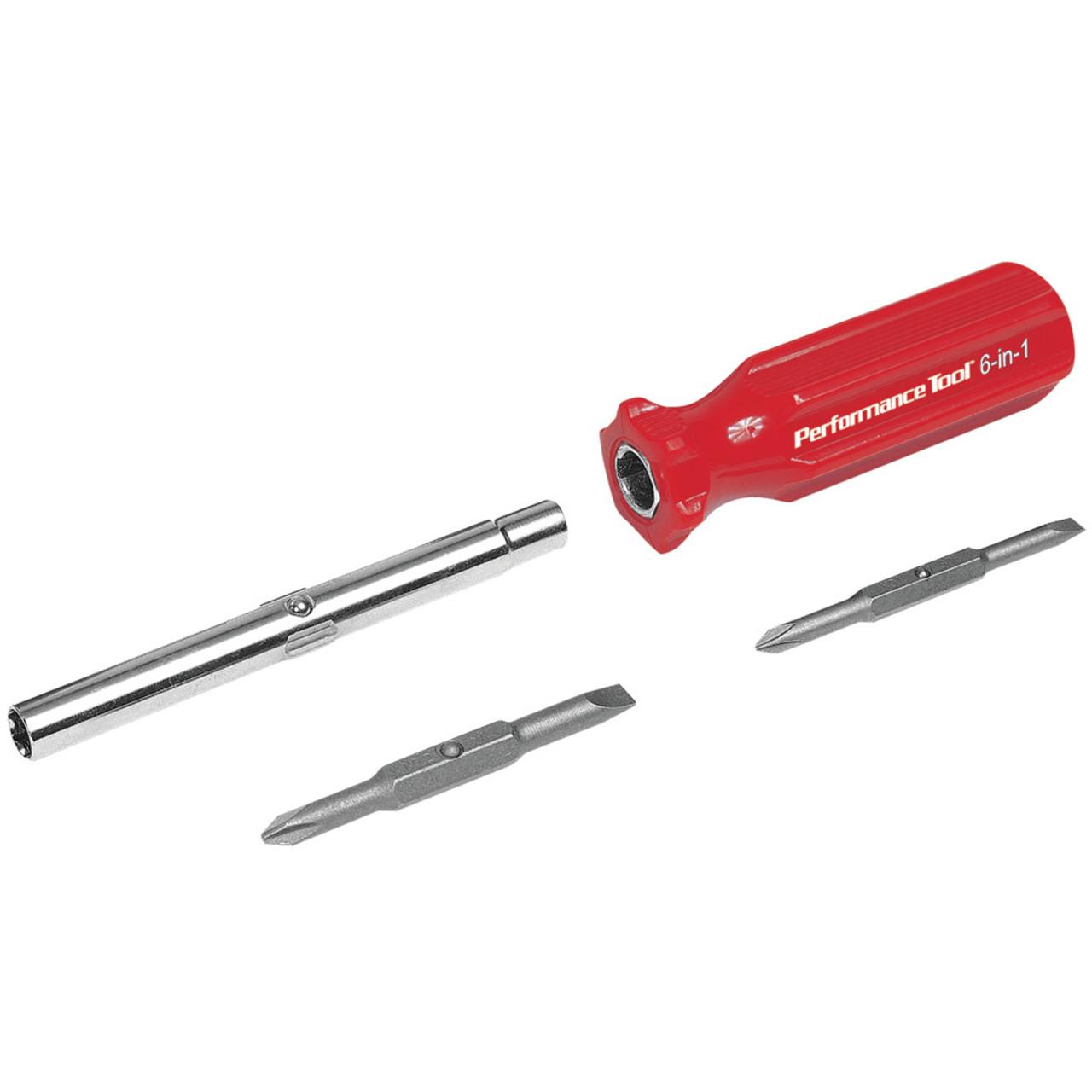PERFORMANCE TOOL W975 Performance Tool 6-in-1 Quick Change Screwdriver with Hex Torque Handle - High quality product image showing PERFORMANCE TOOL W975 Performance Tool 6-in-1 Quick Change Screwdriver with Hex Torque Handle details and features