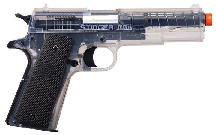CROSMAN ASP311C Stinger P311 (clear/ Black) spring Powered Single Shot Military Style Pistol - High quality product image showing CROSMAN ASP311C Stinger P311 (clear/ Black) spring Powered Single Shot Military Style Pistol details and features