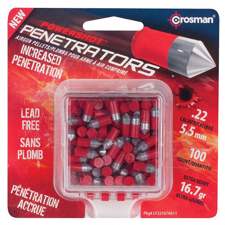 CROSMAN LF22167 Powershot Red Flight Penetrator (Red) .22 Caliber 16.7 Grain 100 Count - High quality product image showing CROSMAN LF22167 Powershot Red Flight Penetrator (Red) .22 Caliber 16.7 Grain 100 Count details and features