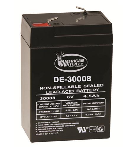 AMERICAN HUNTER DE-30008 6V 4.5 AMP HR RECHARGEABLE BATTERY - High quality product image showing AMERICAN HUNTER DE-30008 6V 4.5 AMP HR RECHARGEABLE BATTERY details and features