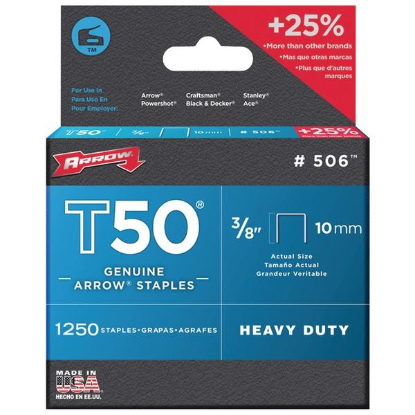ARROW 50624 T50 Staples, 1,250 pk (3/8 INCH) - High quality product image showing ARROW 50624 T50 Staples, 1,250 pk (3/8 INCH) details and features