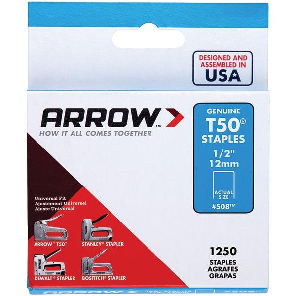 ARROW 50824 T50 Staples, 1,250 pk (1/2 INCH)