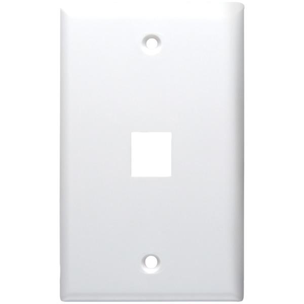 DATACOMM 20-3001-WH 1-Port Standard Size Keystone Wall Plate (White)