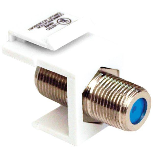 DATACOMM 20-3202-WH Keystone Jack with 2.4GHz F-Connector (White) - High quality product image showing DATACOMM 20-3202-WH Keystone Jack with 2.4GHz F-Connector (White) details and features