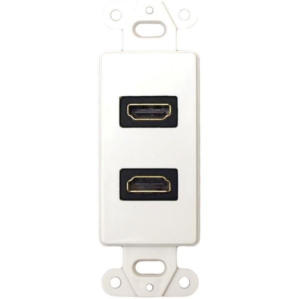 DATACOMM 20-4502-WH Decor Wall Plate Insert with 90deg Dual HDMI Connector
