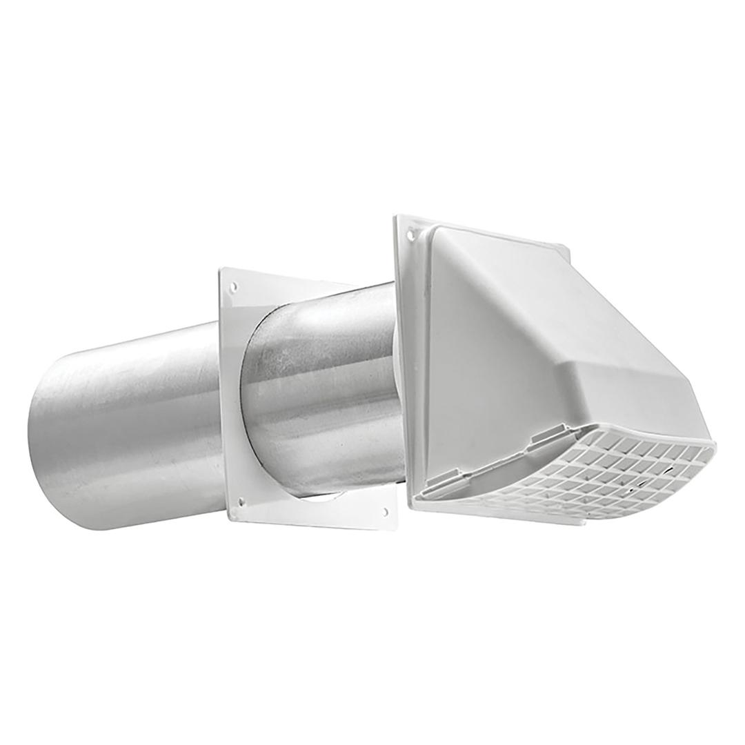LAMBRO 224W 4-In. White Plastic Preferred Hood Vent with Tail Pipe and Removable Screen - The Twister Group Tools product