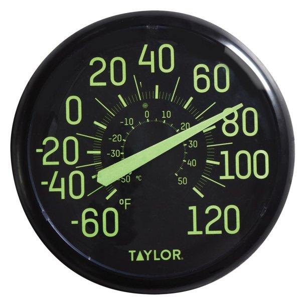 TAYLOR 5267459 13.25-Inch Indoor/Outdoor Glow-in-the-Dark Thermometer - High quality product image showing TAYLOR 5267459 13.25-Inch Indoor/Outdoor Glow-in-the-Dark Thermometer details and features