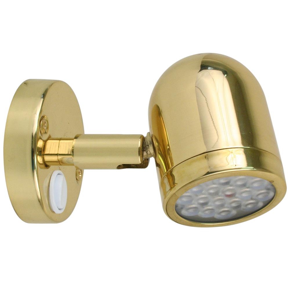 SCANDVIK 19052P LED BRASS READING LIGHT 10-30V - High quality product image showing SCANDVIK 19052P LED BRASS READING LIGHT 10-30V details and features