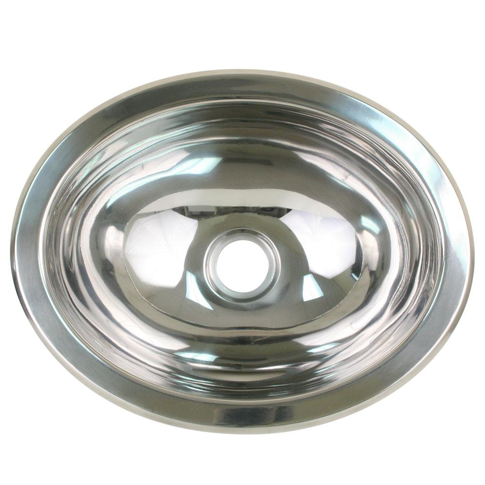 SCANDVIK 10280 POLISHED SS OVAL SINK - 13.25 INCH X 10.5 INCH - High quality product image showing SCANDVIK 10280 POLISHED SS OVAL SINK - 13.25 INCH X 10.5 INCH details and features