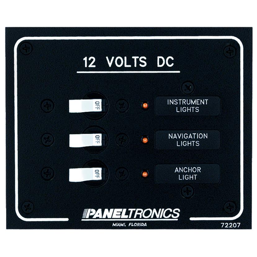 PANELTRONICS 9972207B STANDARD DC 3 POSITION BREAKER PANEL WITH LEDS