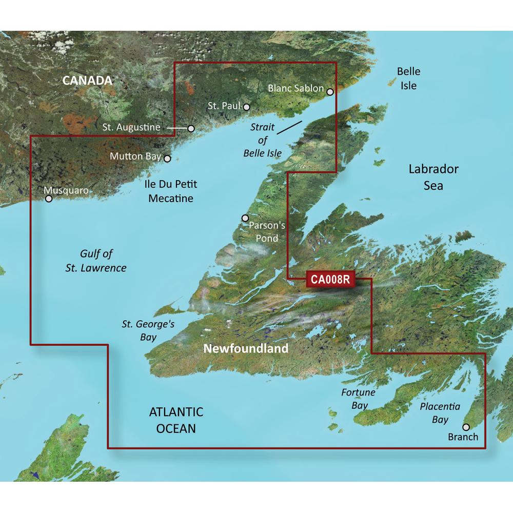GARMIN 010-C0694-00 BLUECHART G2 VISION HD - VCA008R - NEWFOUNDLAND WEST - MICROSD;/SD - High quality product image showing GARMIN 010-C0694-00 BLUECHART G2 VISION HD - VCA008R - NEWFOUNDLAND WEST - MICROSD;/SD details and features