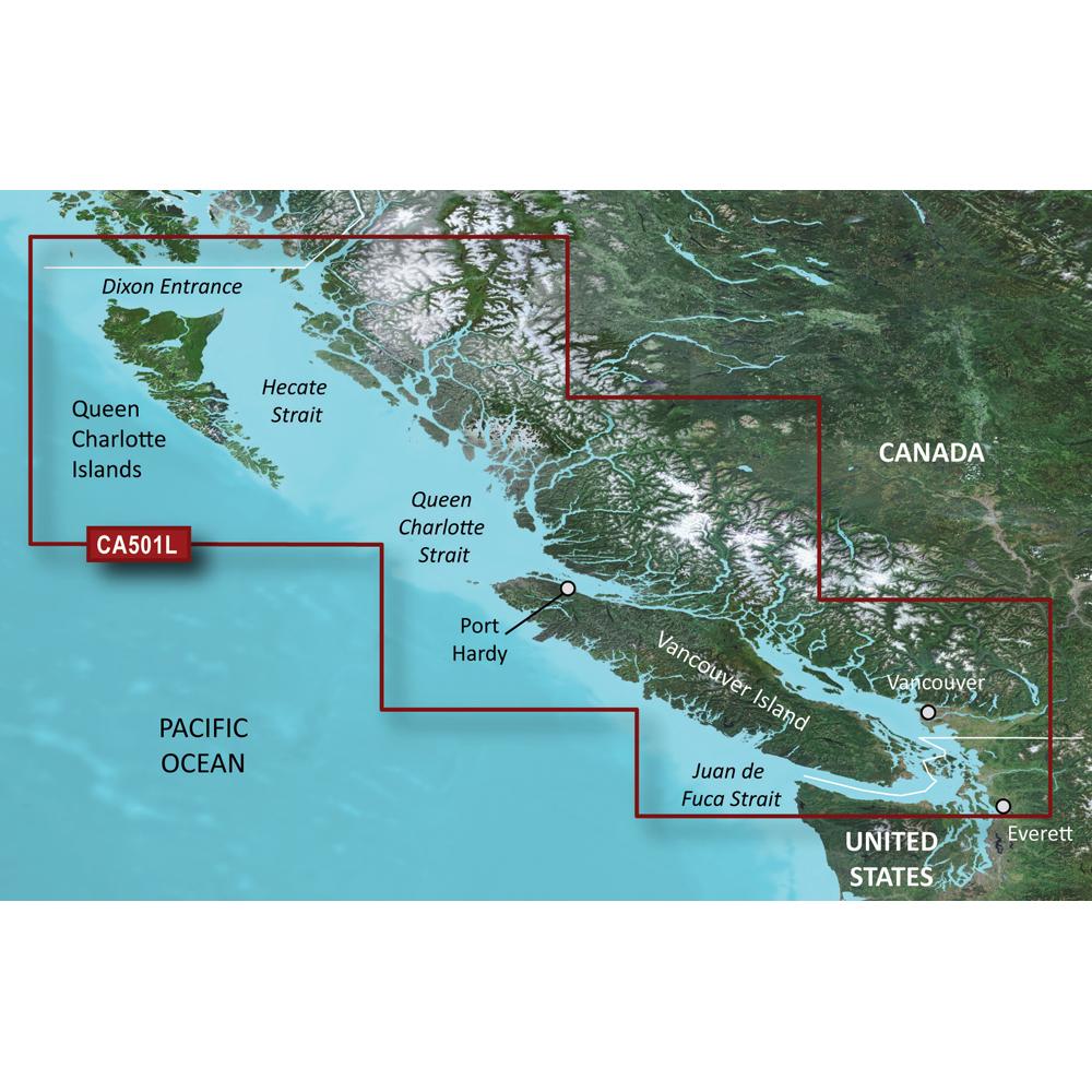 GARMIN 010-C0701-00 BLUECHART G2 VISION HD - VCA501L - VANCOUVER ISLAND - DIXON ENTRANCE - MICROSD;/SD - The Twister Group Tools product