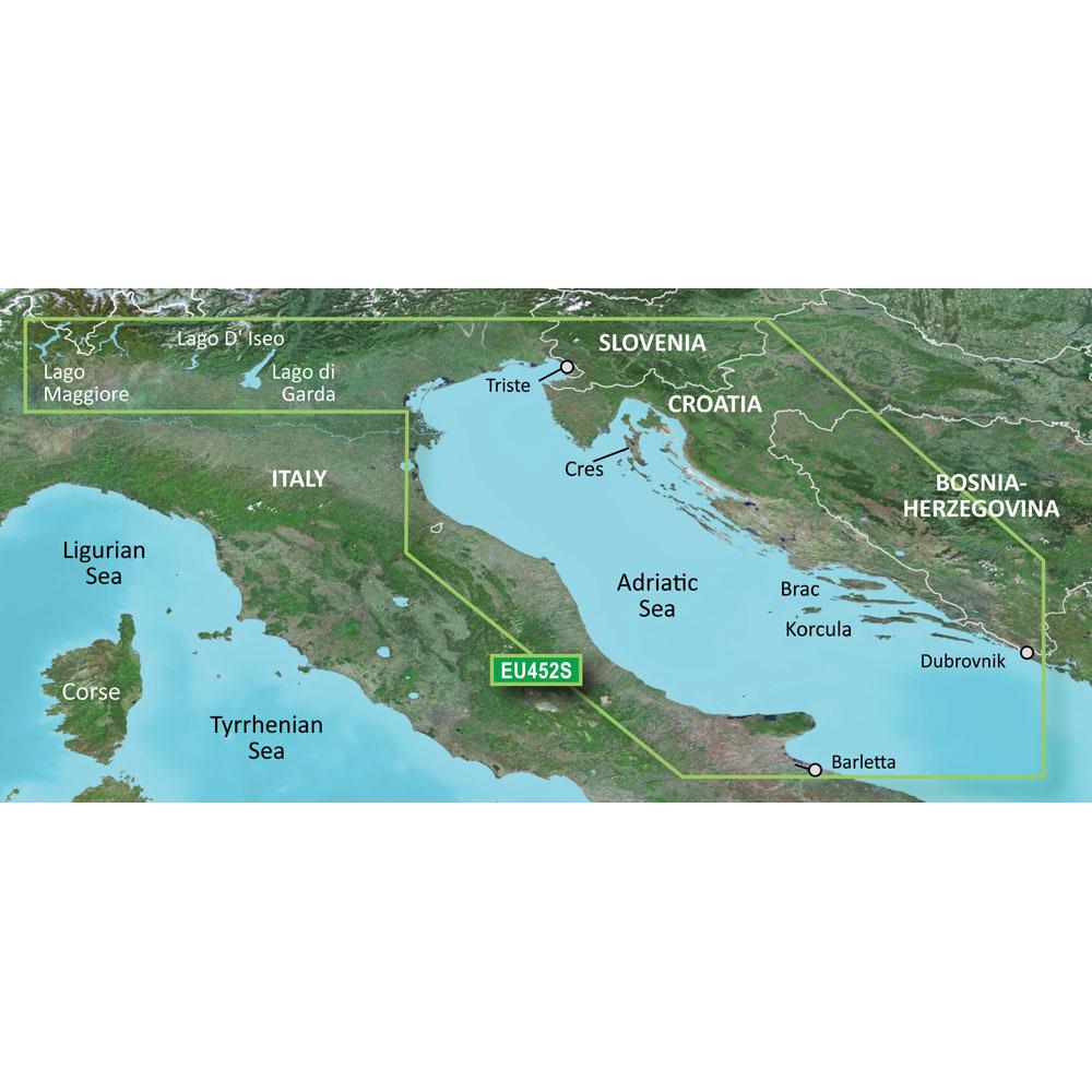 GARMIN 010-C0796-00 BLUECHART G2 VISION HD - VEU452S - ADRIATIC SEA, NORTH COAST - MICROSD;/SD - The Twister Group Tools product