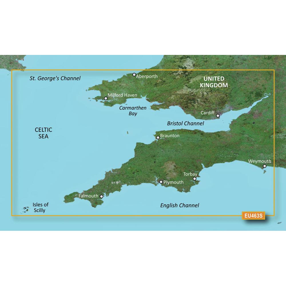 GARMIN 010-C0807-00 BLUECHART G2 VISION HD - VEU463S - BRISTOL CHANNEL & ENGLAND SW - MICROSD/SD - High quality product image showing GARMIN 010-C0807-00 BLUECHART G2 VISION HD - VEU463S - BRISTOL CHANNEL & ENGLAND SW - MICROSD/SD details and features