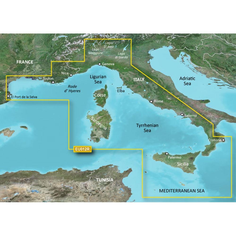GARMIN 010-C0770-20 BLUECHART G2 HD - HXEU012R - ITALY WEST COAST - MICROSD/SD - High quality product image showing GARMIN 010-C0770-20 BLUECHART G2 HD - HXEU012R - ITALY WEST COAST - MICROSD/SD details and features
