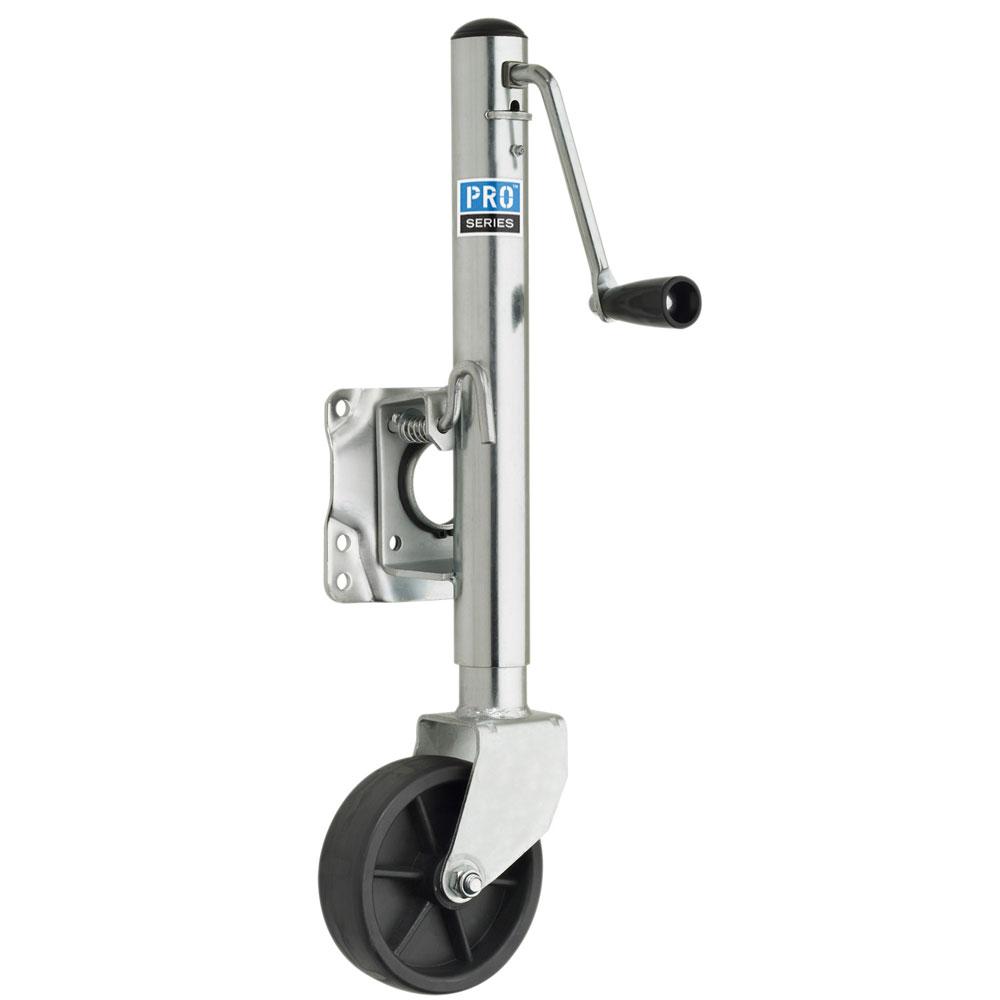 PRO SERIES EJ10000101 1000 LBS. ZINC PLATED SWIVEL JACK WITH 6 INCH POLY WHEEL - High quality product image showing PRO SERIES EJ10000101 1000 LBS. ZINC PLATED SWIVEL JACK WITH 6 INCH POLY WHEEL details and features