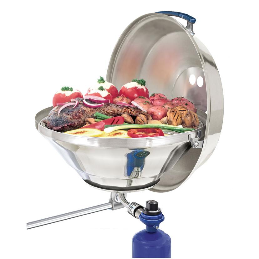 MAGMA A10-215 MARINE KETTLE GAS GRILL PARTY SIZE 17 INCH WITH HINGED LID
