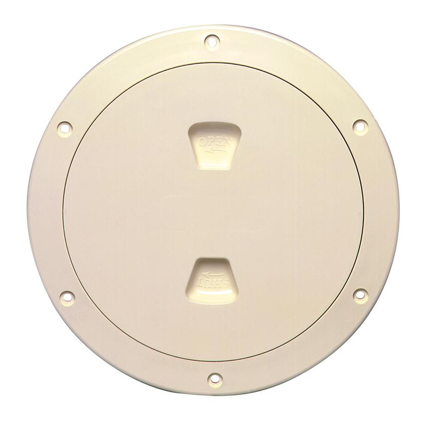 BECKSON DP60-N 6 INCH SMOOTH CENTER SCREW OUT DECK PLATE BEIGE 6.5 INCH CUT