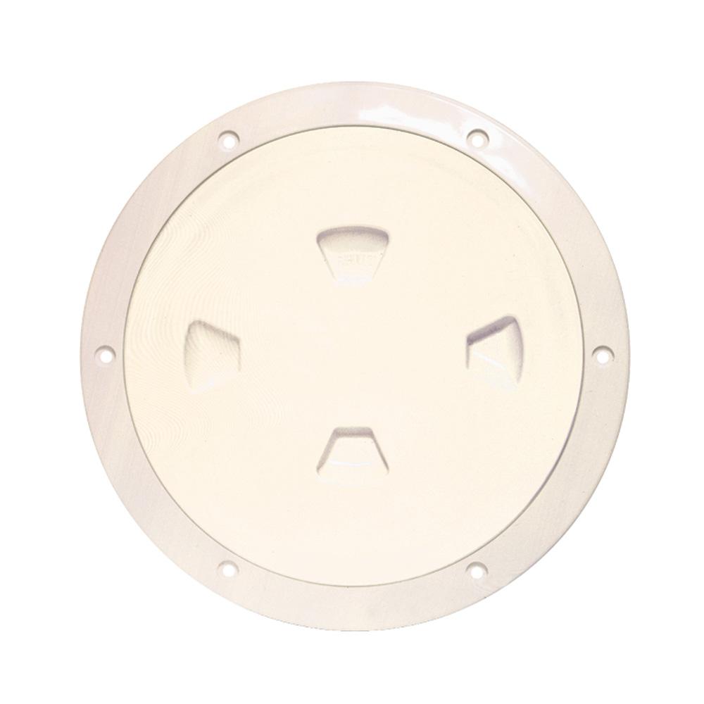BECKSON DP80-N 8 INCH SMOOTH CENTER SCREW OUT DECK PLATE BEIGE 8.5 INCH CUT - High quality product image showing BECKSON DP80-N 8 INCH SMOOTH CENTER SCREW OUT DECK PLATE BEIGE 8.5 INCH CUT details and features