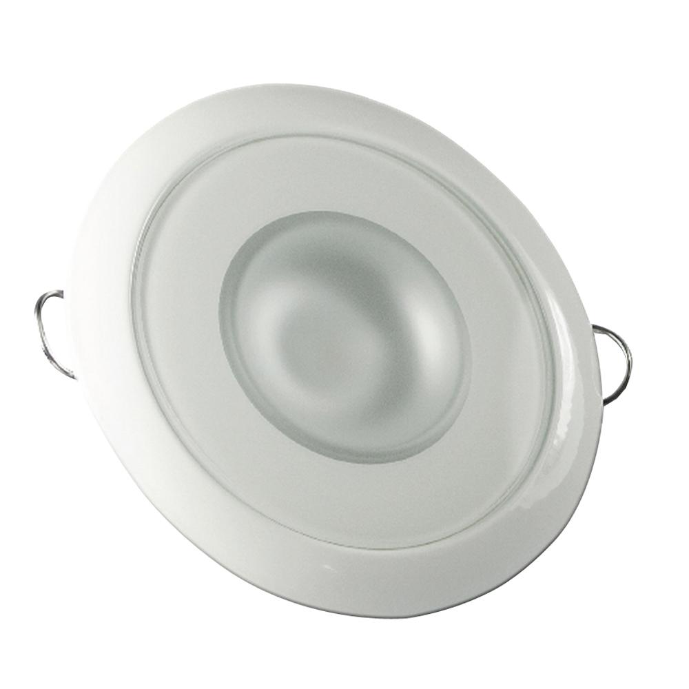 LUMITEC 113122 MIRAGE - FLUSH MOUNT DOWN LIGHT - GLASS FINISH/WHITE BEZEL - 2-COLOR WHITE/RED DIMMING - The Twister Group Tools product