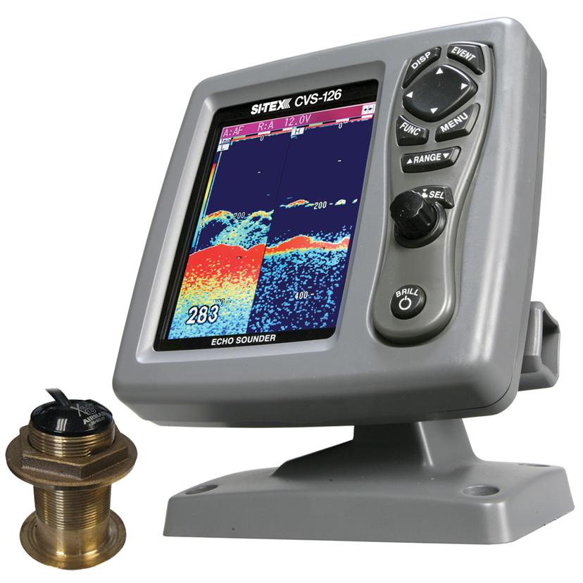 SI-TEX CVS-1266012 CVS-126 DUAL FREQUENCY COLOR ECHO SOUNDER WITH B60 12° TRANSDUCER B-60-12-CX
