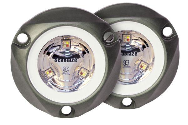 LUMITEC 101246 SEABLAZE MINI - UNDERWATER LIGHT - PAIR - BRUSHED FINISH - BLUE NON DIMMING - High quality product image showing LUMITEC 101246 SEABLAZE MINI - UNDERWATER LIGHT - PAIR - BRUSHED FINISH - BLUE NON DIMMING details and features