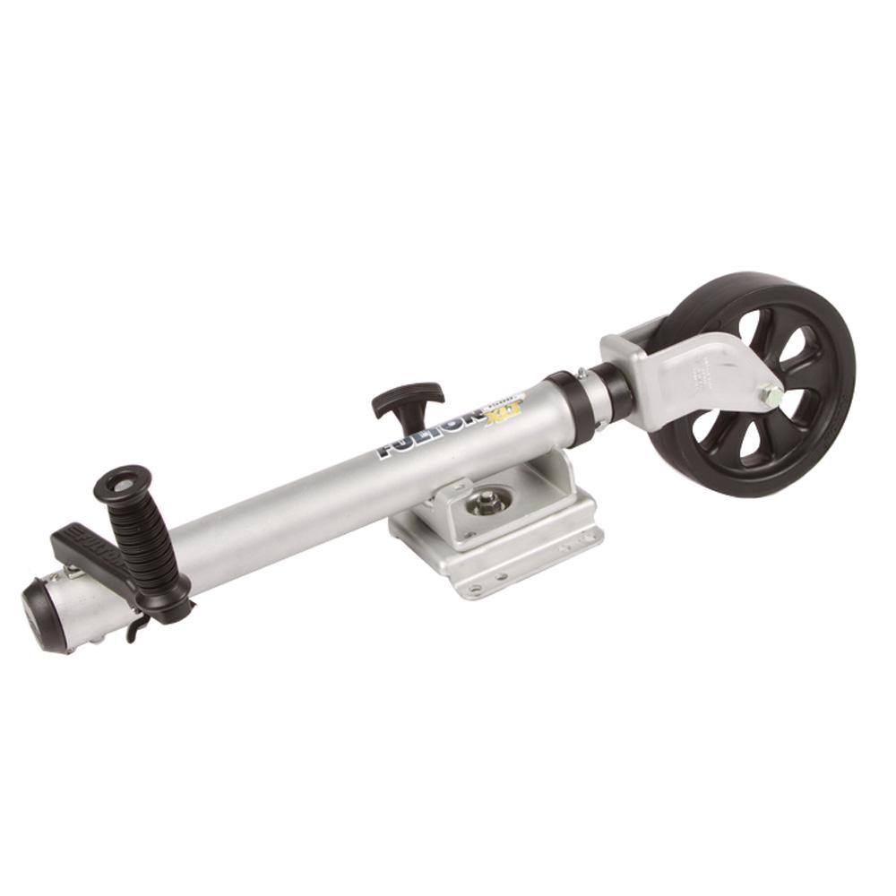 FULTON 141133 XLT 1500 LBS. SWING AWAY BOLT-ON JACK WITH 12 INCH TRAVEL & 8 INCH POLY WHEEL - SHARKSKIN FINISH - High quality product image showing FULTON 141133 XLT 1500 LBS. SWING AWAY BOLT-ON JACK WITH 12 INCH TRAVEL & 8 INCH POLY WHEEL - SHARKSKIN FINISH details and features