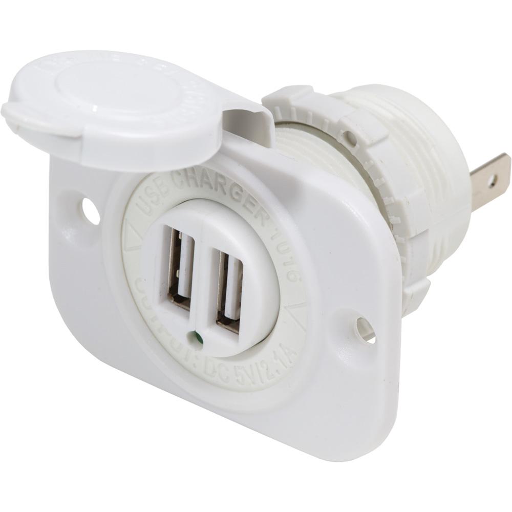 BLUE SEA 1016200 12V DC DUAL USB CHARGER SOCKET - WHITE - High quality product image showing BLUE SEA 1016200 12V DC DUAL USB CHARGER SOCKET - WHITE details and features