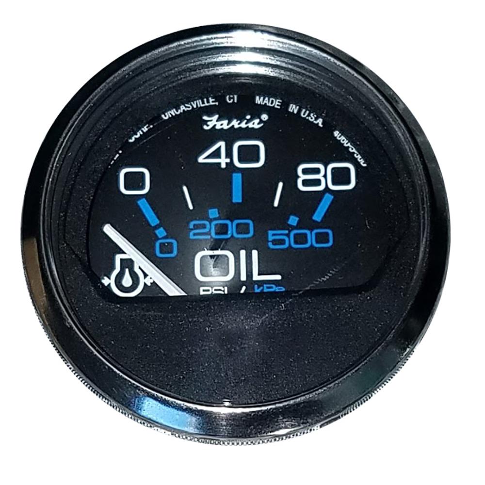 FARIA 13702 CHESAPEAKE BLACK SS 2 INCH OIL PRESSURE GAUGE 80 PSI - The Twister Group product