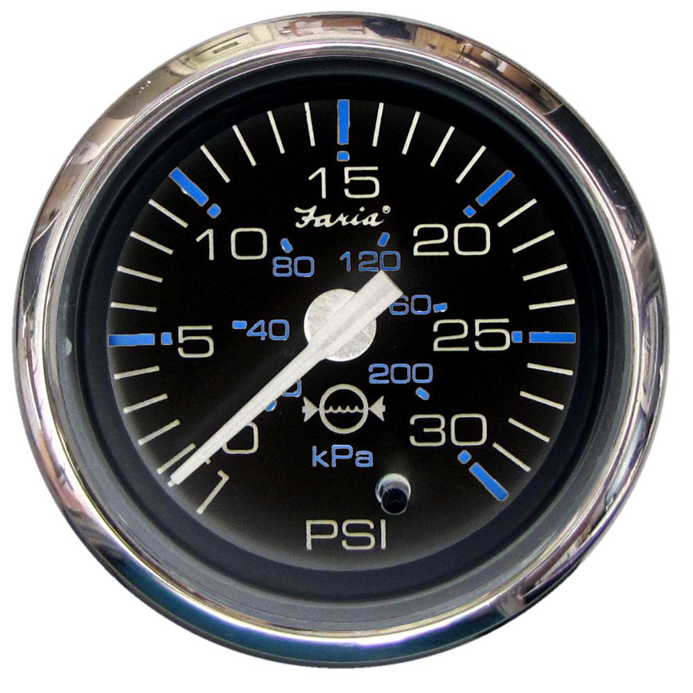 FARIA 13712 CHESAPEAKE BLACK SS 2 INCH WATER PRESSURE GAUGE KIT 30PSI - The Twister Group product