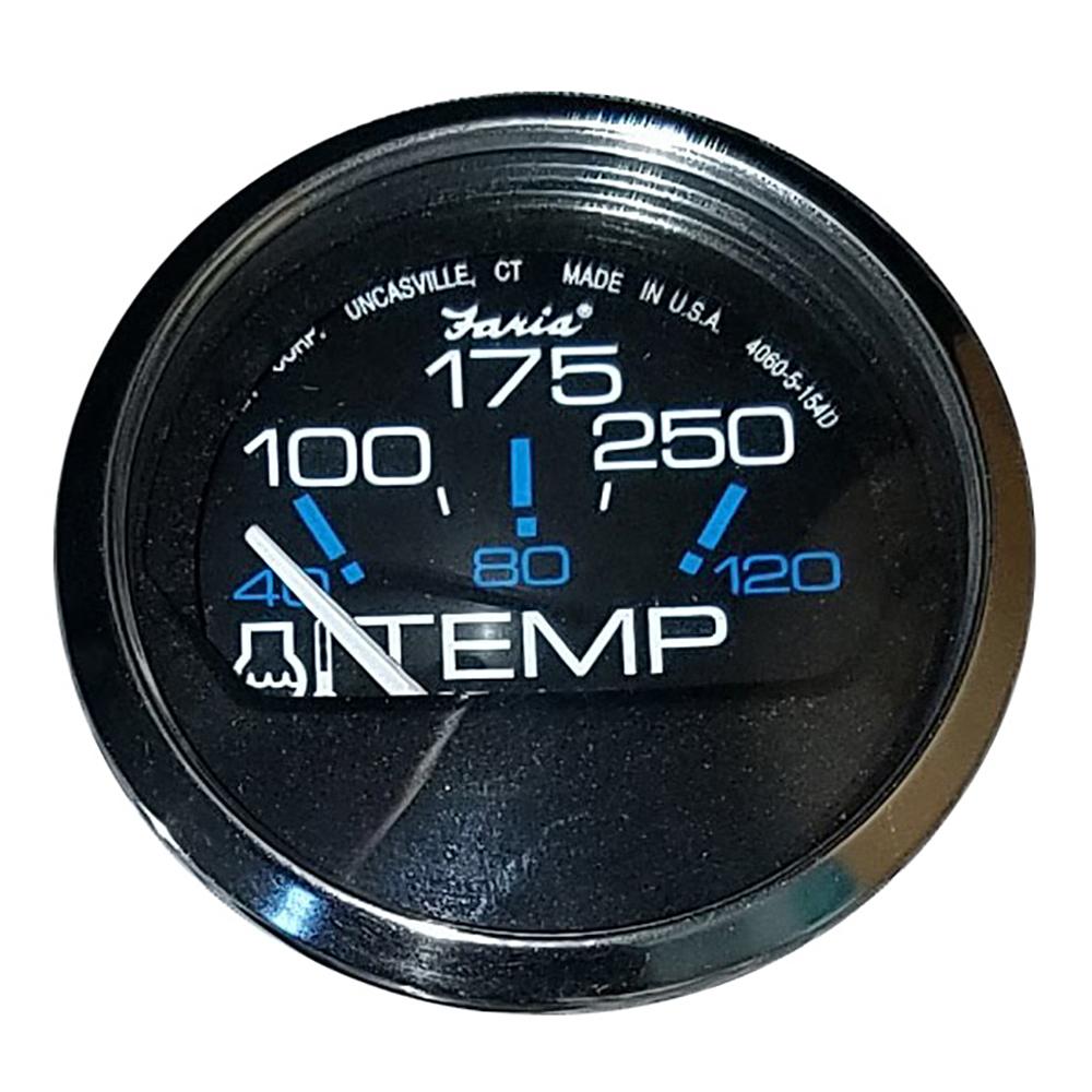 FARIA 13704 CHESAPEAKE BLACK SS 2 INCH WATER TEMPERATURE GAUGE (100-250°F) - The Twister Group product