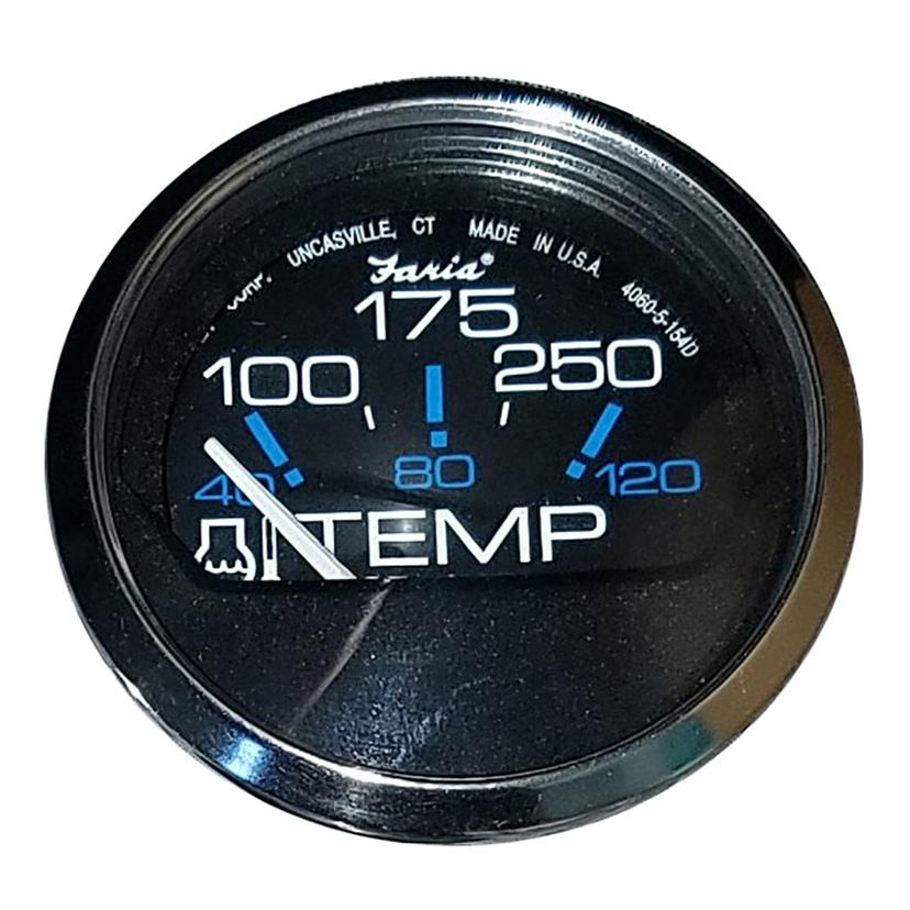 FARIA 13704 CHESAPEAKE BLACK SS 2 INCH WATER TEMPERATURE GAUGE (100-250°F)