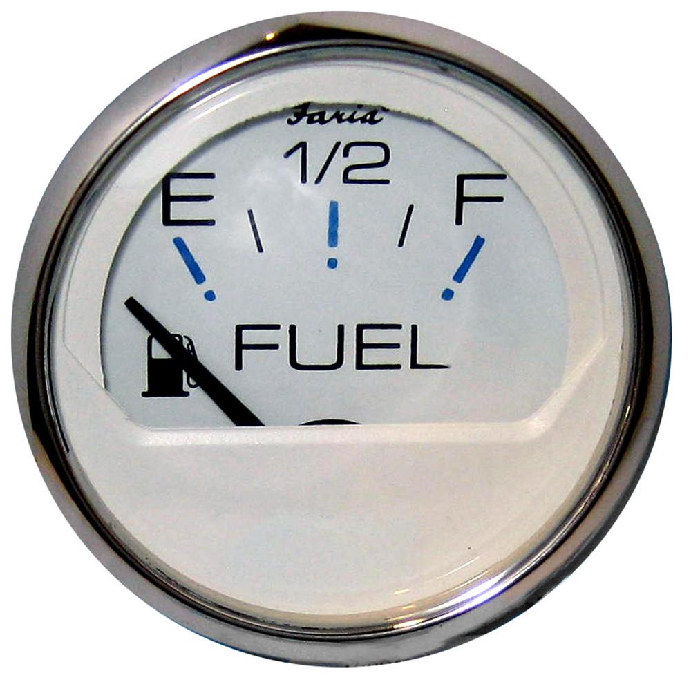 FARIA 13801 CHESAPEAKE WHITE SS 2 INCH FUEL LEVEL GAUGE (E-1/2-F) - The Twister Group product